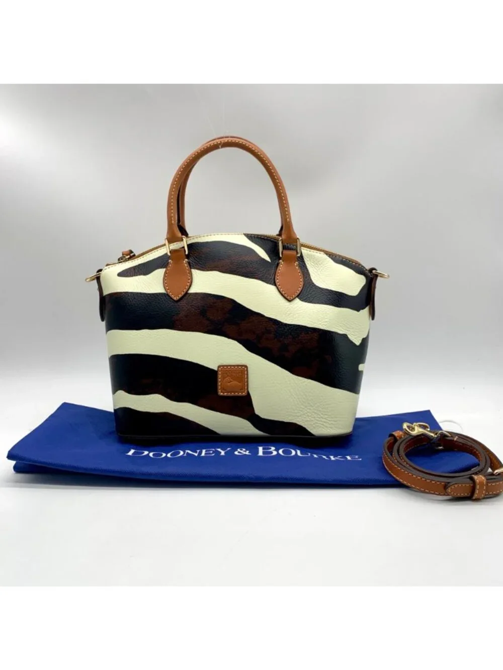 Dooney & Bourke Zebra Print Leather Geena Satchel